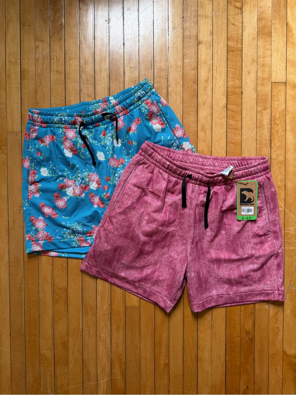 NWT Bearbottom Clothing Mesh 5.5' Shorts Men Floral Print Elastic Waist Sz. S(2)